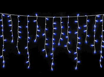 3022 CASCATA C/200 LED AZUL 8FUNCOES C/FIO BRANCO 127V