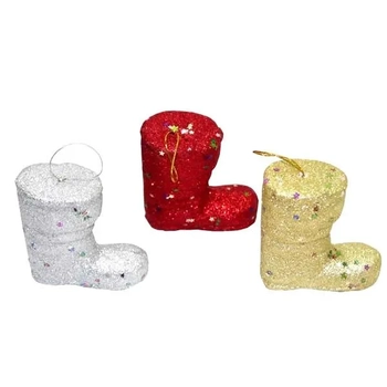 901000 BOTAS PAPAI NOEL C/ GLITTER 5CM C/2
