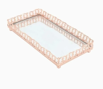 QA-161CO BANDEJA EM FERRO ROSE GOLD 20X10