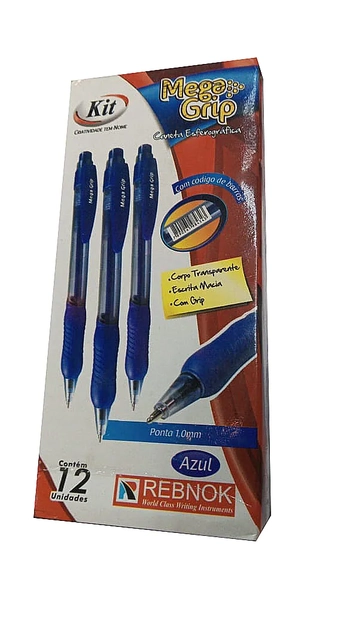 404688 CANETA KIT RET MEGA GRIP 1.0 AZUL