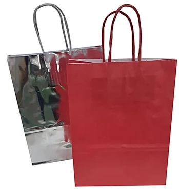 1001015 SACOLA PAPEL VERM M 26X19 C/10