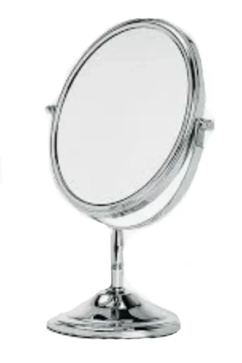 WX4096 ESPELHO DUPLO FACE REDONDO C/PEDESTAL 14CM