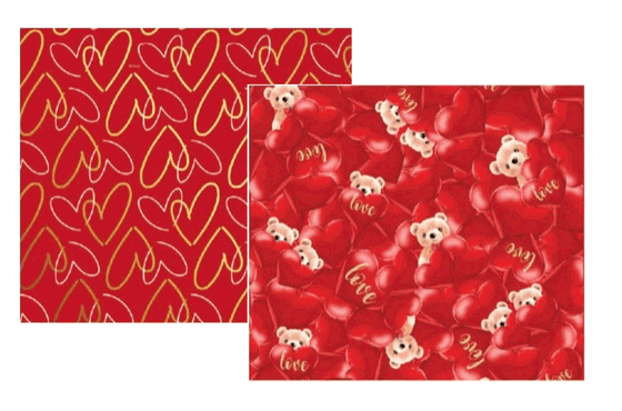 99580050 SACO P/PRESENTE METAL/PEROL 30X44 ROMANTICO C/50