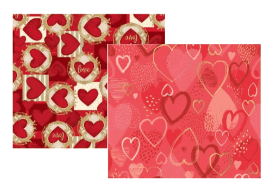 99580049 SACO P/PRESENTE METAL/PEROL 25X37 ROMANTICO C/50