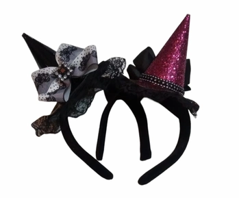 901468 TIARA C/ CHAPEU DE BRUXA HALLOWEEN