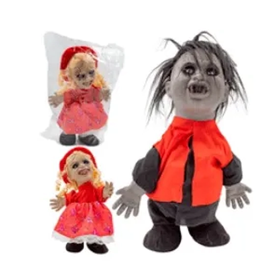 NS347217 ENFEITE HALLOWEEM BONECO ZUMBI 12X22X30CM SORT