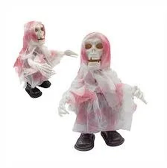 NS329598 ENFEITE  FANTASMA PLAST 30CM C/LUZ SOM E MOVIMENTO