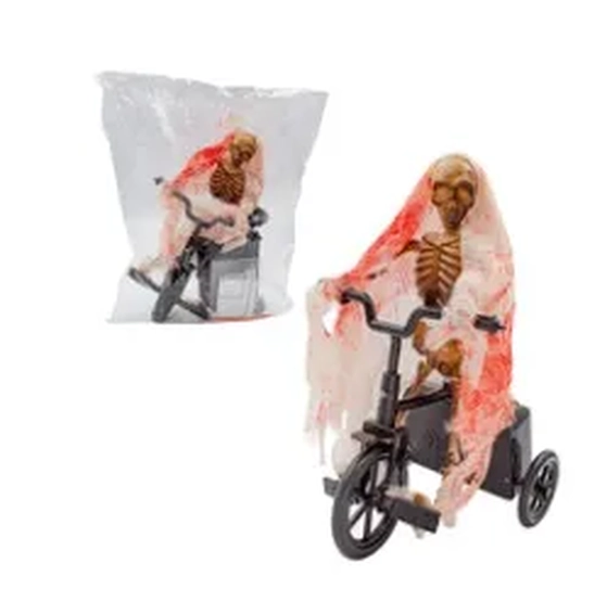 NS347214 ENFEITE ESQUELETO FANTASMA DE TRICICLO 25CM