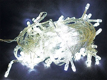 15101 PISCA C/100 LEDS BRANCO FIO TRANSPARENTE 10MTS 110V