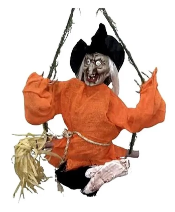 H198 ENFEITE HALLOWEEN BRUXO C/LUZ E MOVIMENTO 45X10X91CM