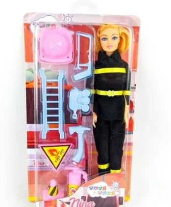 A79291 BONECA NINA BOMBEIRO C/ ACESSORIOS