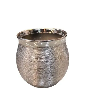 W409-26S VASO CERAM SCRT M PRATA  36/1 11X10.5CM