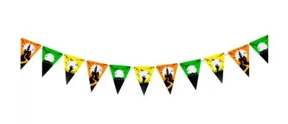 690 BANDEIRINHA DECORATIVA DE PAPEL NEON HALLOWEEN