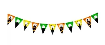 690 BANDEIRINHA DECORATIVA DE PAPEL NEON HALLOWEEN