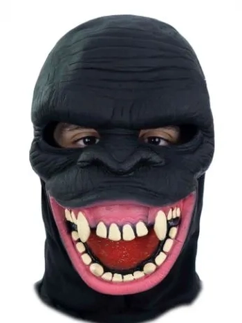 10018 MASCARA LATEX C/CAPUZ GORILA SORRIDENTE