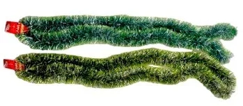 899920  FESTAO VERDE MESCLADO C/ FILETE DOURADO/PRATA 6CM 2M