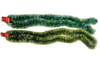 899921  FESTAO VERDE MESCL. C/ FILETE DOURADO/PRATA 10CM 2M