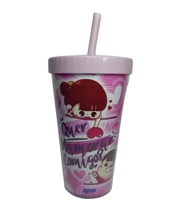 20.21-1 COPO ACRILICO CANUDO  LOVE 600ML