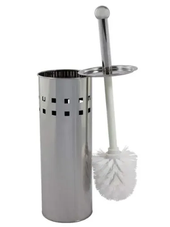 UBA017 ESCOVA SANITARIO C/SUPORTE INOX 10X37CM