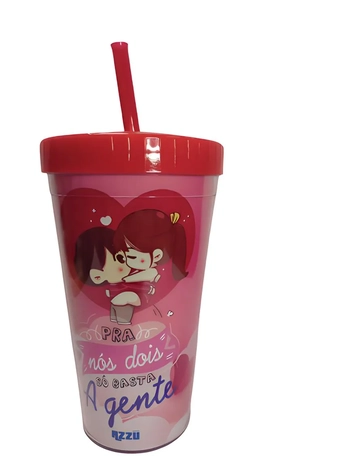 20.21-2 COPO ACRILICO CANUDO  LOVE 600ML