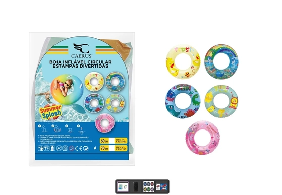 CRS-1945 BOIA INFLAVEL REDONDA ESTAMPADA 85CM