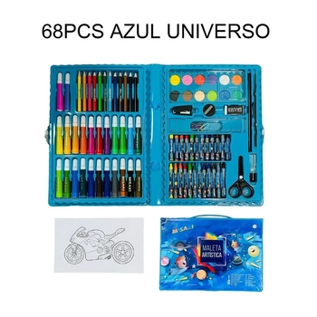 MS-68B ESTOJO ESCOLAR C/68 PEÇAS MENINO