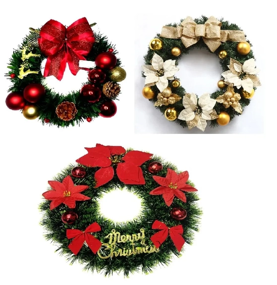 2129 GUIRLANDA VERDE DECORADA 25CM