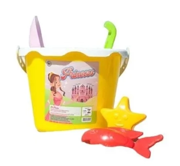 BALDE PRAIA LISO 16X17CM C/5 ACESSORIOS