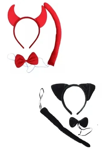 904279 KIT FANTASIA C/3 PECAS TIARA/GRAVATA/RABINHO