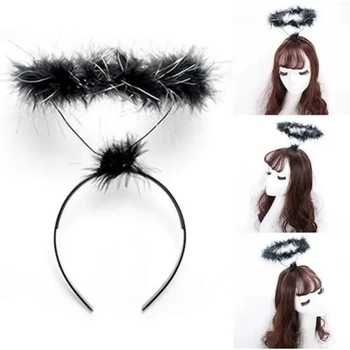 904263 TIARA ANJO PRETA/BRANCA