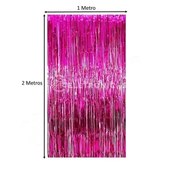 904343 CORTINA METALIZADA PINK 2X1M