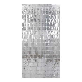 904344 CORTINA METALIZADA SHIMMER WALL PRATA  2X1 M