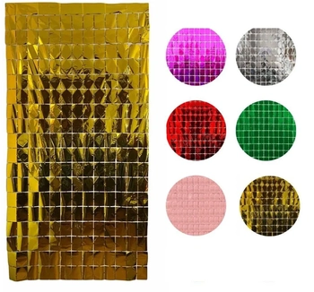 904347 CORTINA METALIZADA SHIMMER WALL DOURADA  2X1M