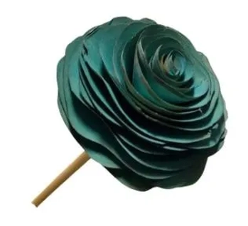 VAR-02-VERD- PALITO DIFUSOR EM MADEIRAFLOR 25CM COR VERDE