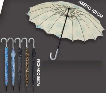 RJS01509 SOMBRINHA MANUAL PANO DUPLO 16 VARETAS