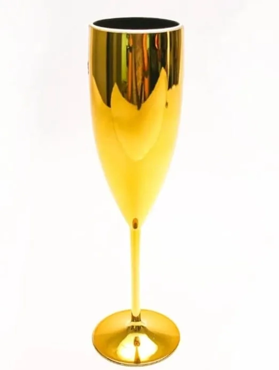 TACA CHAMPANHE DOURADA METALIZADA