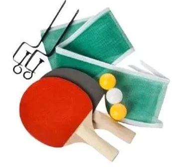 GU5110 CONJUNTO C/2 RAQUETE PING PONG C/REDE E 3 BOLAS