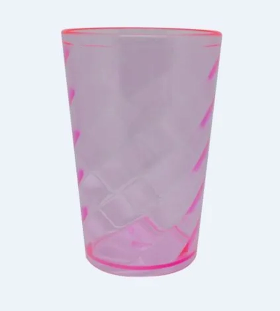 COPO TWISTER 400 ML CRISTAL ROSA BEBE C/TAMPA