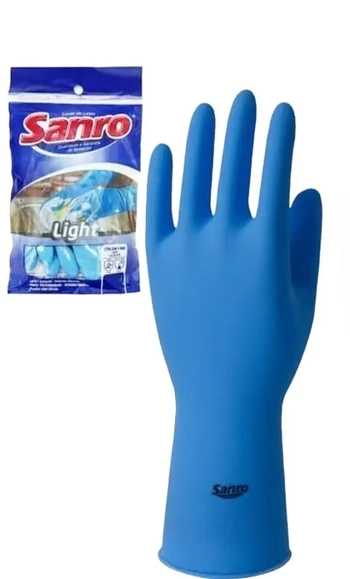 281970202 LUVA LATEX LIGTH AZUL P