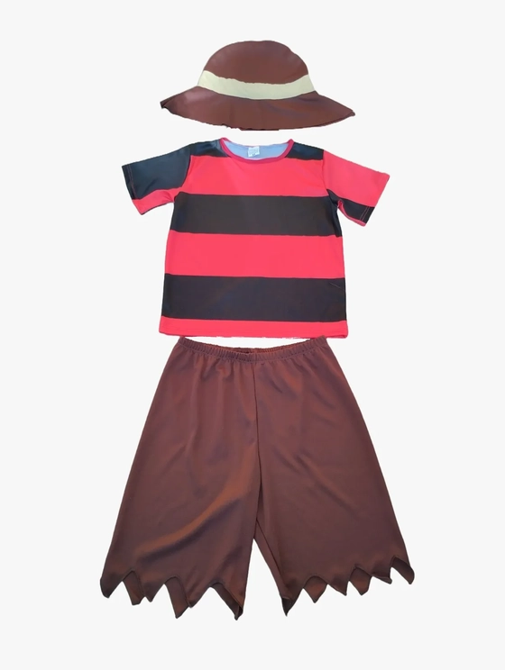 668-GG FANTASIA INFANTIL MENINO LISTRADO PRETO