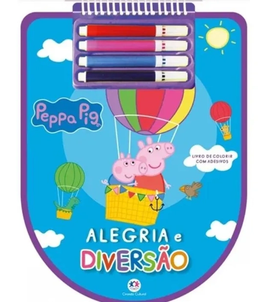 LIVRO COLORIR C/ CANETINHA + ADESIVOS PEPPA PIG