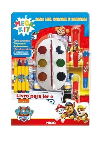 LIVRO MEGA KIT PARA LER, COLORIR E BRINCAR - PATRULHA CANINA