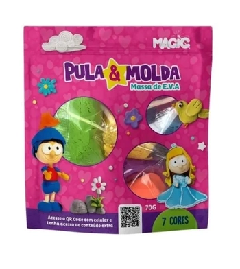 2225B MASSA EVA PULA & MOLDA 7 CORES SORTIDAS - 70G - PRINCE
