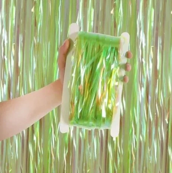 RAF-VC CORTINA DE FITA COR METALIZADA 1X2 MTS VERDE CLARO