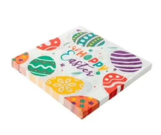 GP33136 GUARDANAPO FOLHA DUPLA PASCOA HAPPY 33X33CM