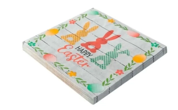 GP33137 GUARDANAPO FOLHA DUPLA PASCOA COELHINHOS 33X33CM