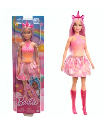 HRR13 BB BONECA BARBIE FANTASIA SAIA DE UNICORNIO ROSA