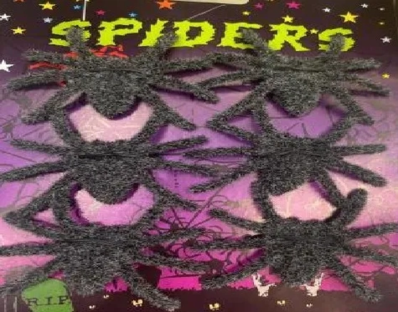 900196 ENFEITE ARANHA DE PELUCIA 7X6CM C/6