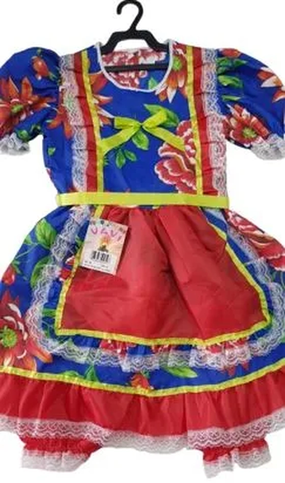 0032 VESTIDO JUNINO JUVENIL TAM 10