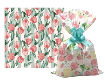 99007700 SACO PEROL 25X37 TULIPS PT C/50 UN